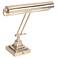 Square Base Solid Brass Piano Lamp in Satin Nickel