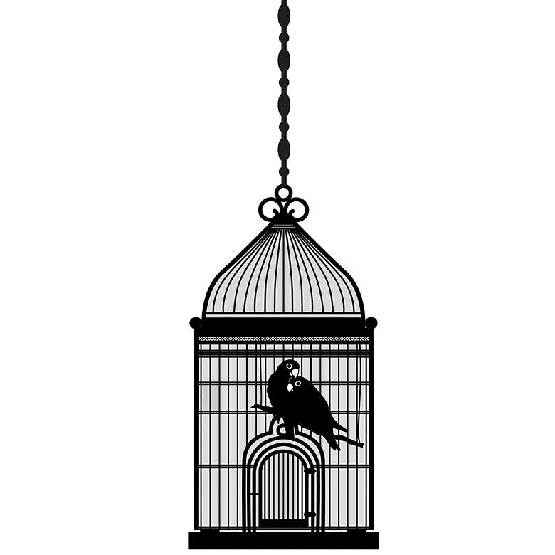Image 2 Square Bird Cage Black Wall Decal