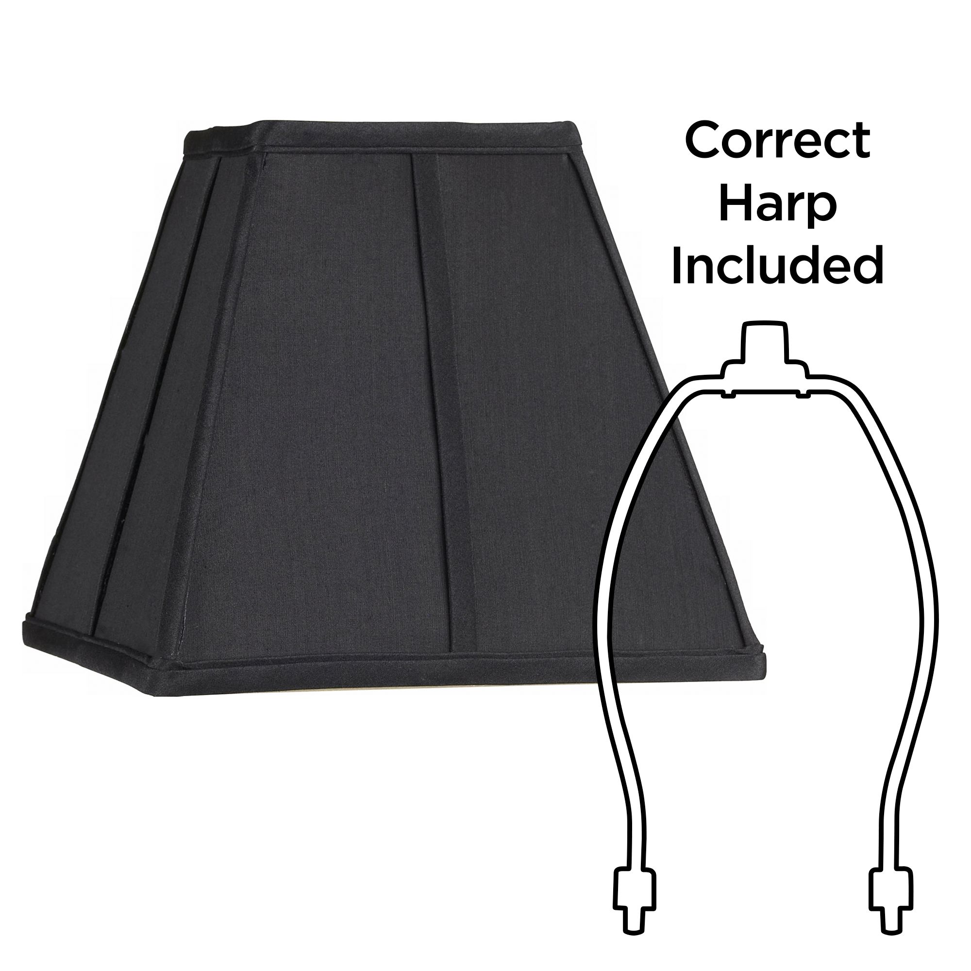 Square Black Lamp Shade 5.25x10x9.5 (Spider) 39970 Lamps Plus