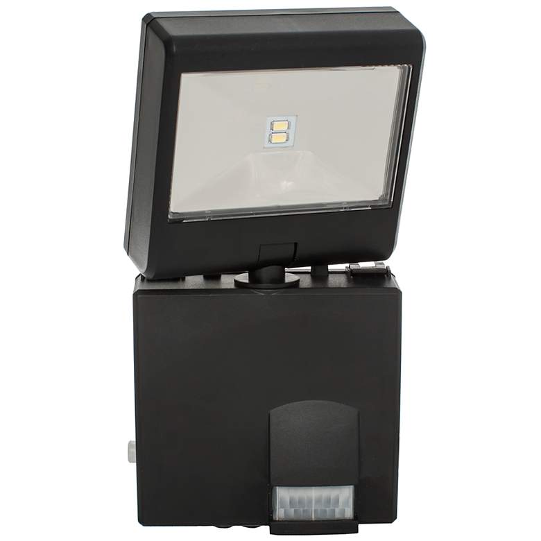 Image 1 Square Black Solar Powered Motion Activated LED Spotlight