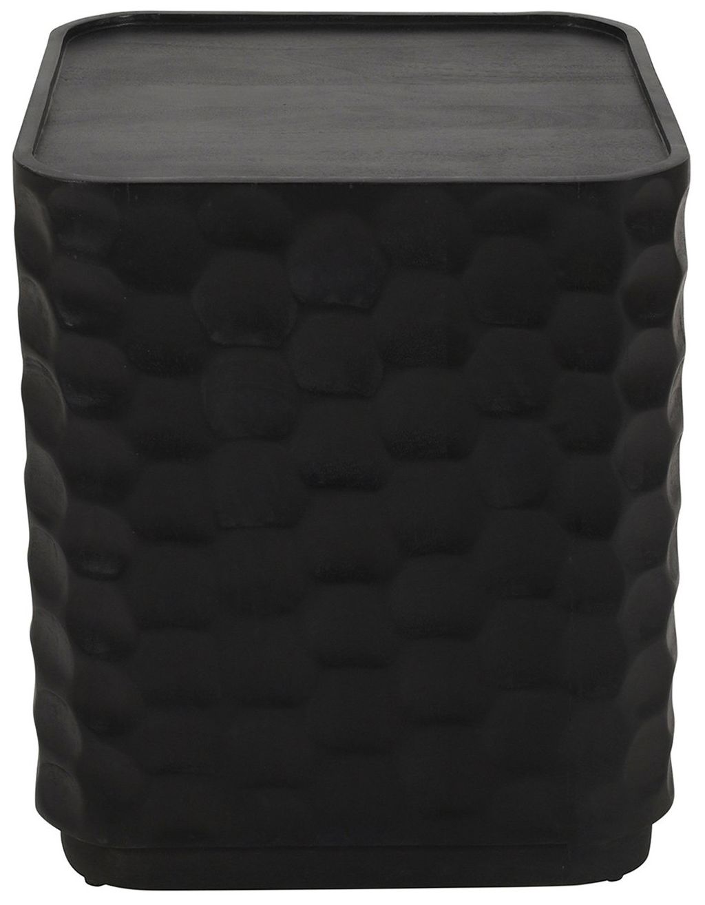 Image 2 Square Black Solid Wood Accent End Table more views