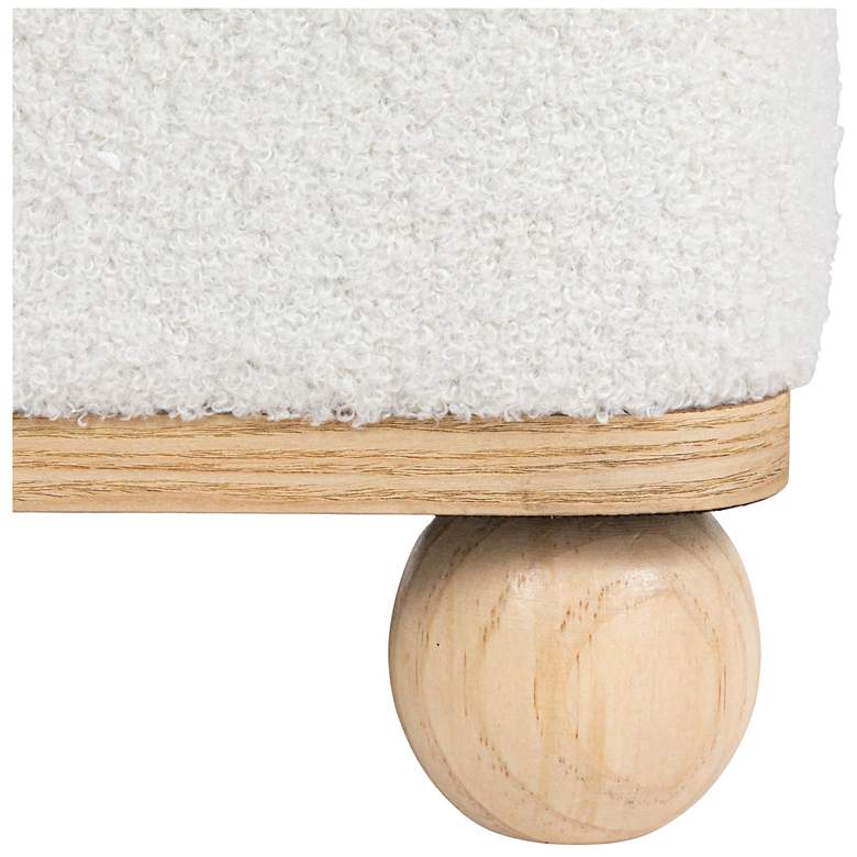 Image 5 Square Boucle Upholstered Ottoman, Cream more views