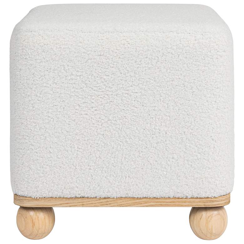 Image 6 Square Boucle Upholstered Ottoman, Cream more views