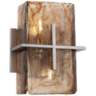 Square Bronze Gold Art Glass 8" Wide 2-Light Wall Sconce