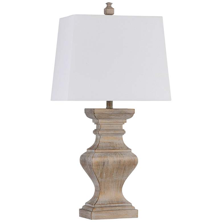 Image 2 Square Candlestick Molded Distressed Gold Table Lamp