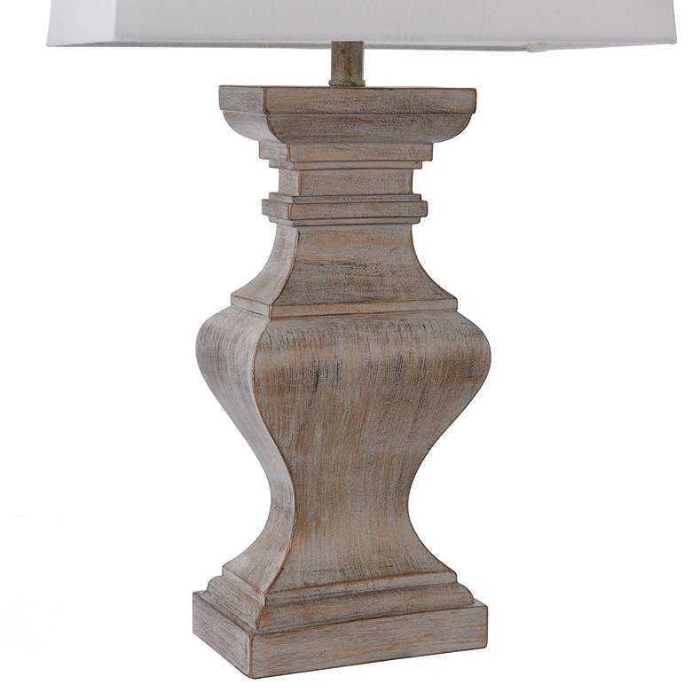 Image 4 Square Candlestick Molded Distressed Gold Table Lamp more views