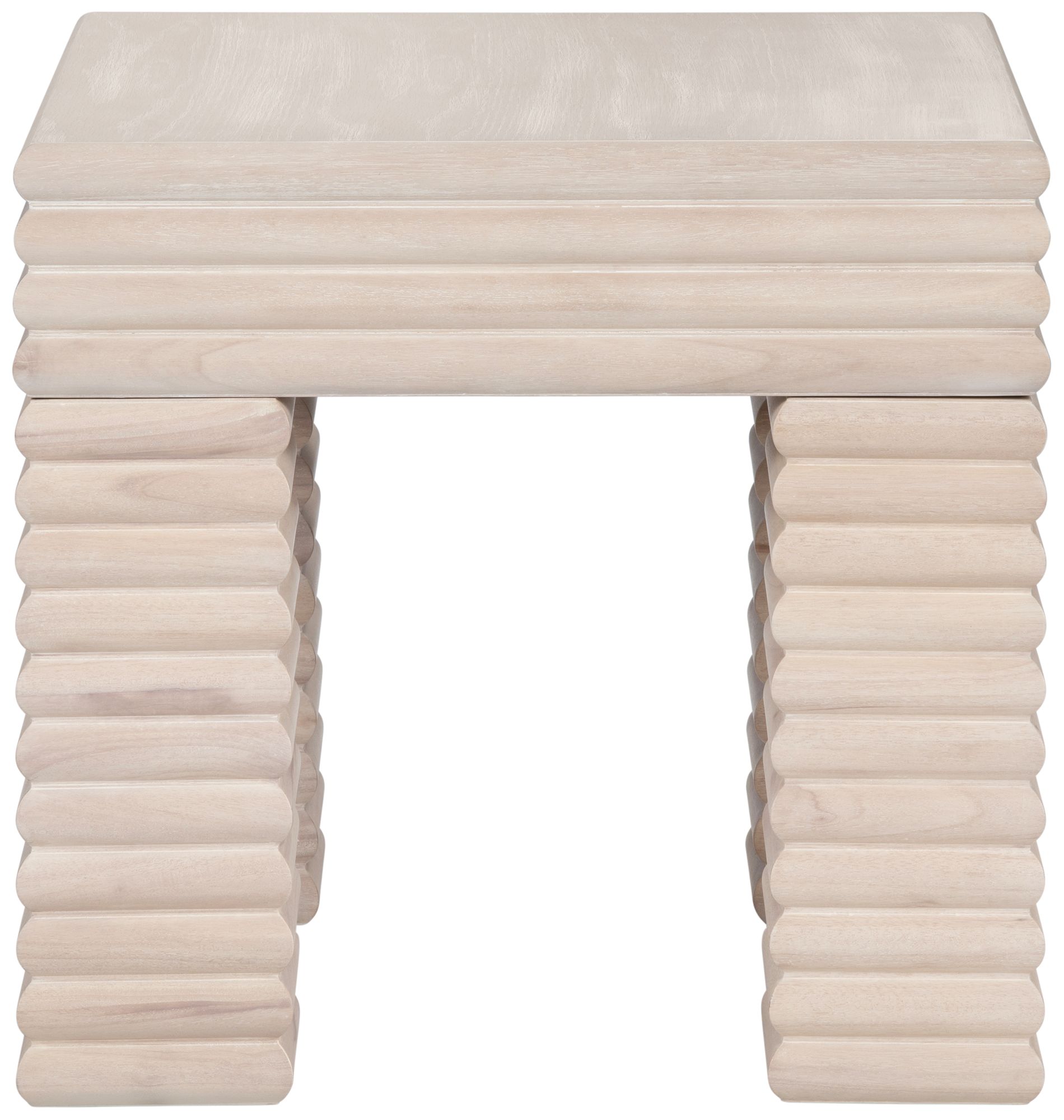 Image 2 Square Cream Solid Wood Accent End Table more views