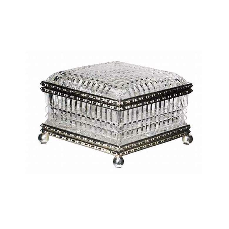 Image 1 Square Crystal and Silver Tabletop Box