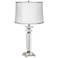 Square Crystal Column Table Lamp with White Rhinestone Shade