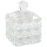 Square Facet 5 1/4" High Clear Glass Jewelry Box with Lid