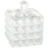 Square Facet 6 1/2" High Clear Glass Jewelry Box with Lid