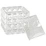 Square Facet 6 1/2" High Clear Glass Jewelry Box with Lid