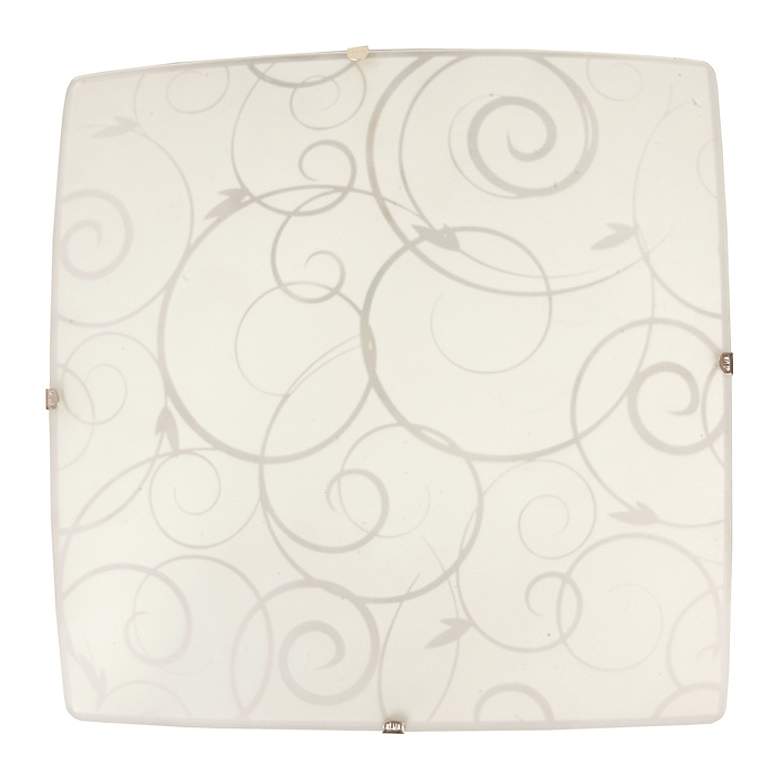 Image 1 Square Flush Mount Ceiling Light with Scroll Swirl Design