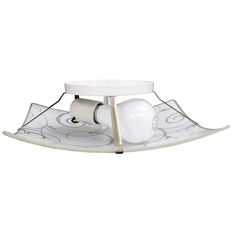 Image 6 Square Flush Mount Ceiling Light with Scroll Swirl Design more views