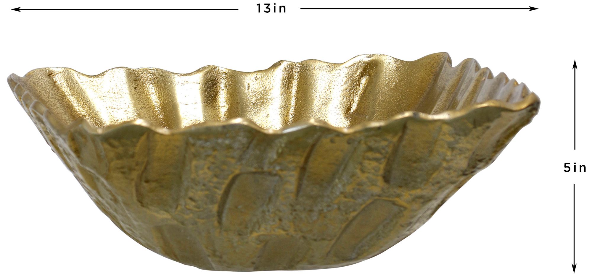 Image 2 Square Fractured Earth Decorative Bowl - Antique Brass more views