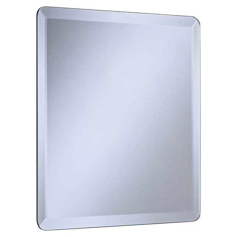 Image 4 Square Frameless 18 inch Wide Beveled Wall Mirror more views