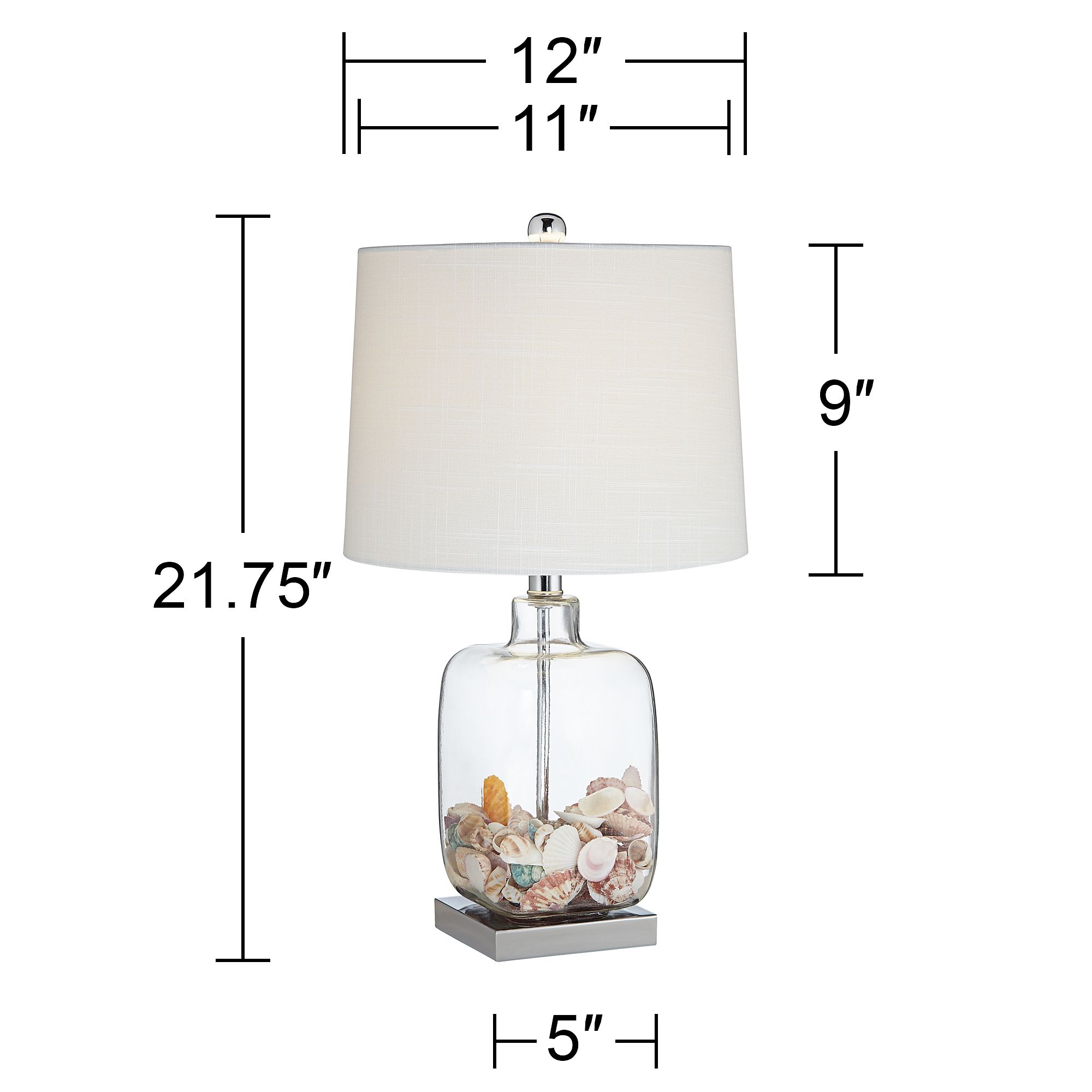 360 lighting square glass fillable table lamp