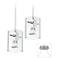 Square Glass Brushed Nickel Double Multi Light Pendant