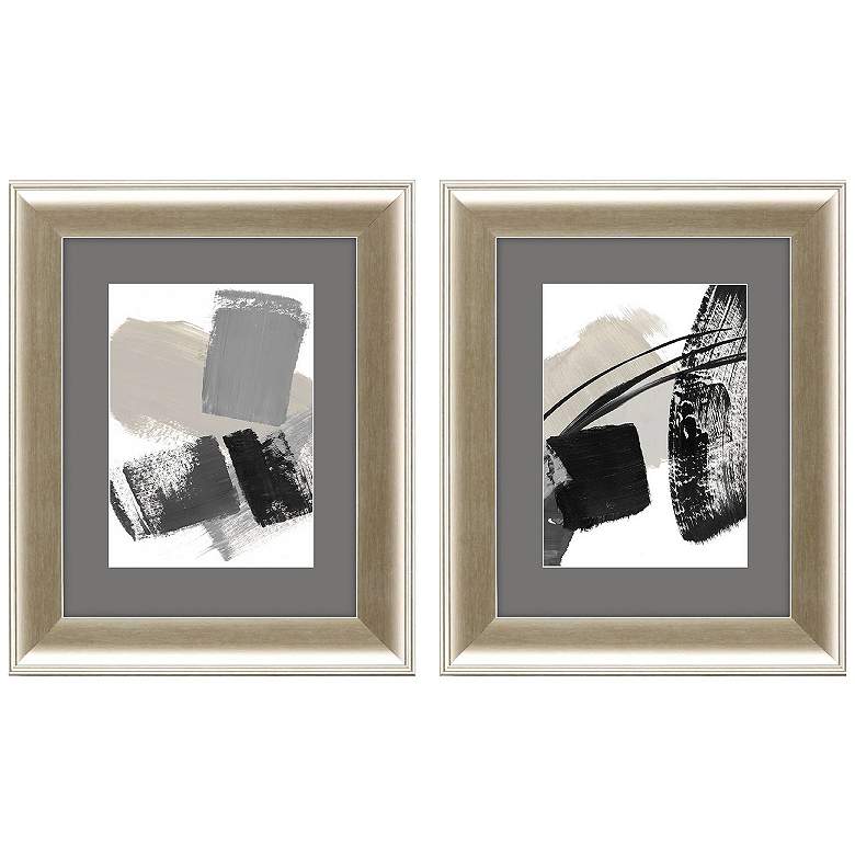 Image 1 Square Inclinations 11"W x 13"H Framed Art Set of 2