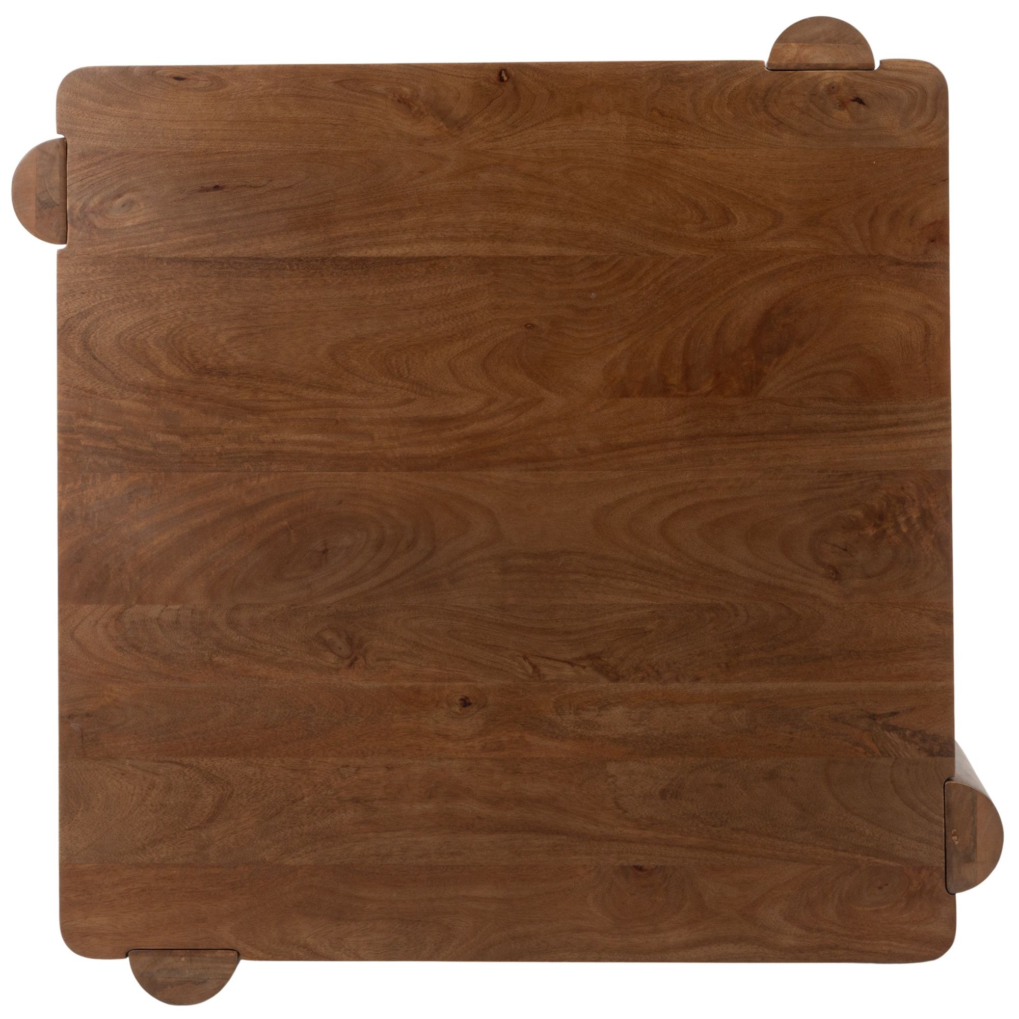 Image 4 Square Mango Wood Coffee Table, Walnut Finish more views