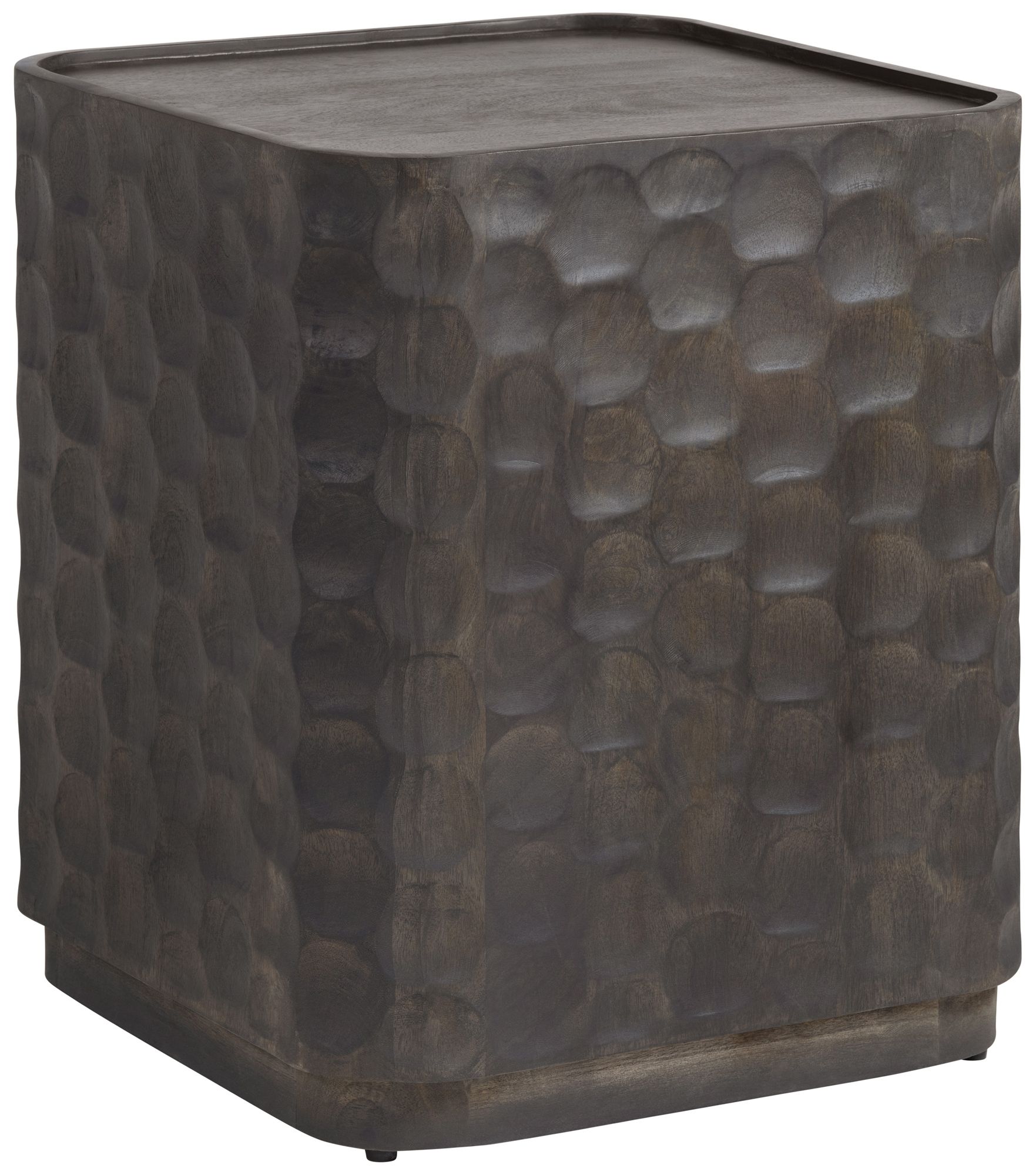 Image 2 Square Rich Brown Solid Wood Accent End Table