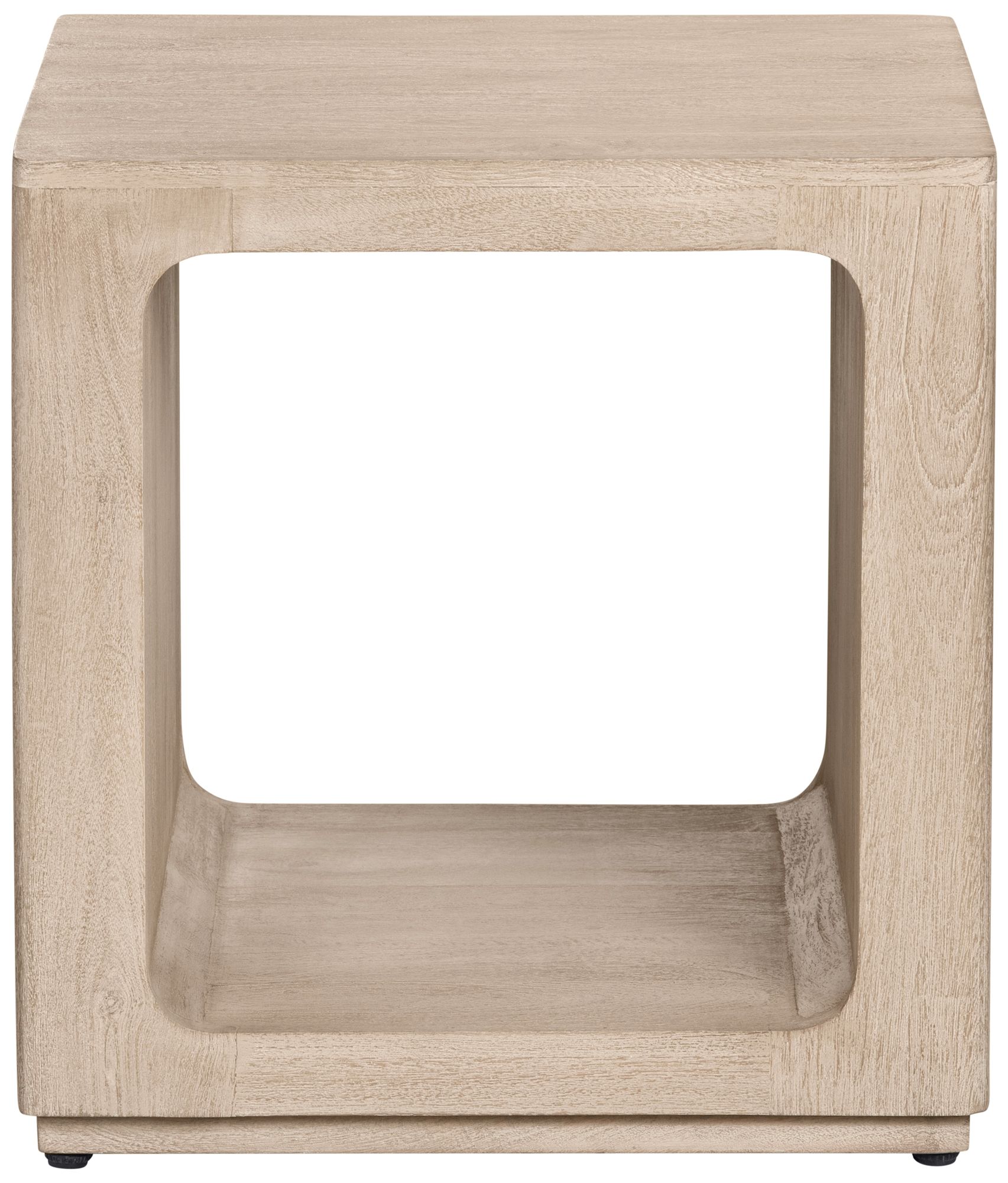 Image 3 Square Tan Solid Wood Accent End Table more views