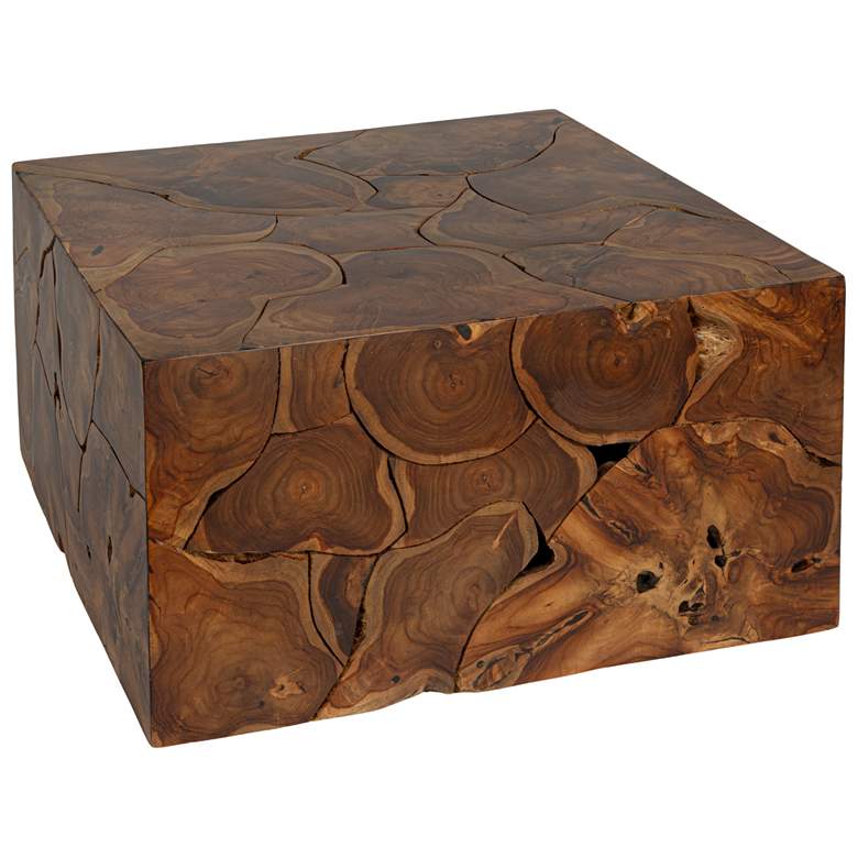 Image 2 Square Teak Root Slice Coffee Table