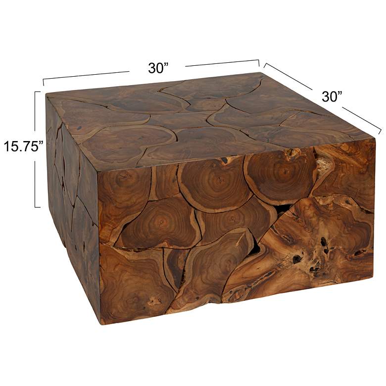 Image 3 Square Teak Root Slice Coffee Table more views