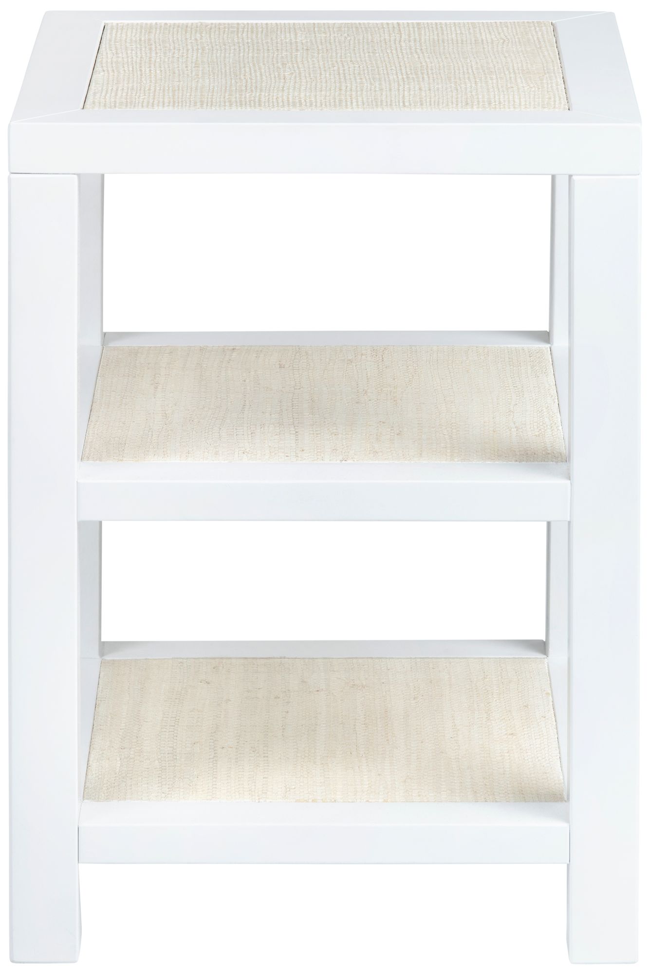 Image 2 Square White Solid Wood Accent End Table more views