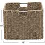 3_Square Wicker Basket, Seagrass Cube with Stainless Steel Handles, Natural more views