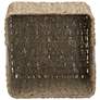 5_Square Wicker Basket, Seagrass Cube with Stainless Steel Handles, Natural more views