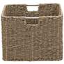 7_Square Wicker Basket, Seagrass Cube with Stainless Steel Handles, Natural more views