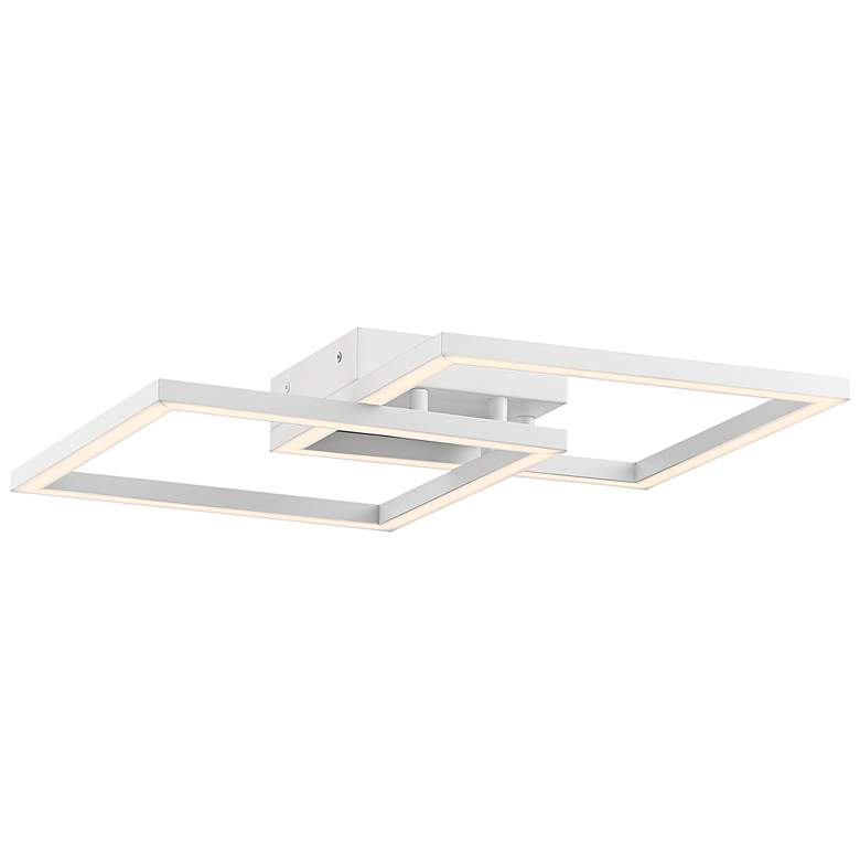 Image 1 Squared 18 1/2" Wide White LED Ceiling Light