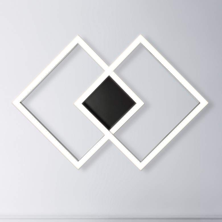 Image 2 Squared 30 1/2" Wide Black LED Ceiling Light