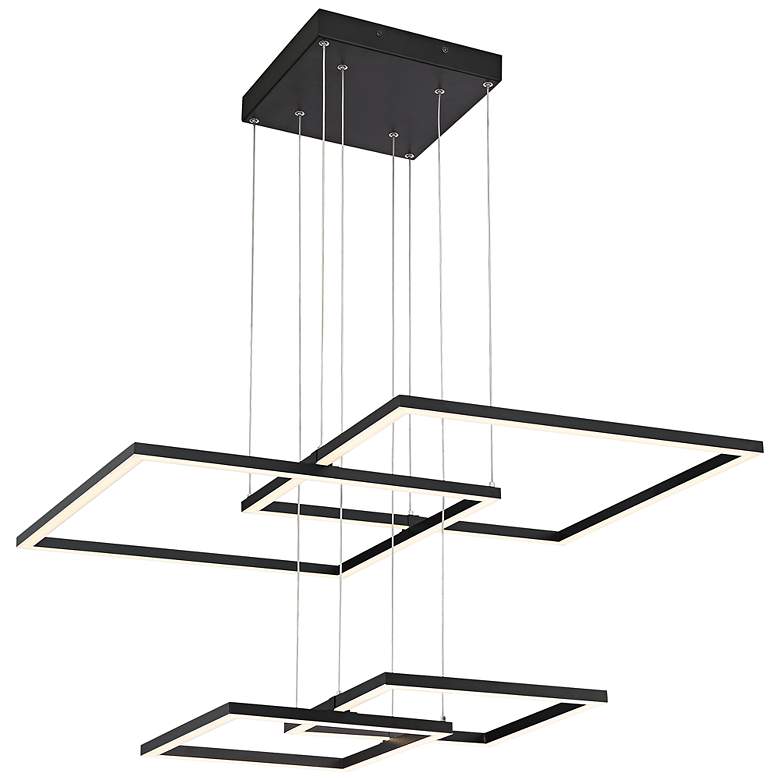 Image 2 Squared 30 1/4" Wide Black LED Pendant Light
