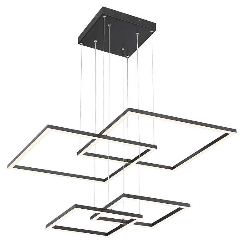 Image 5 Squared 30 1/4 inch Wide Black LED Pendant Light more views