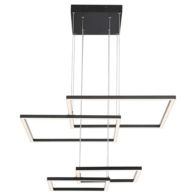 Image 6 Squared 30 1/4" Wide Black LED Pendant Light more views