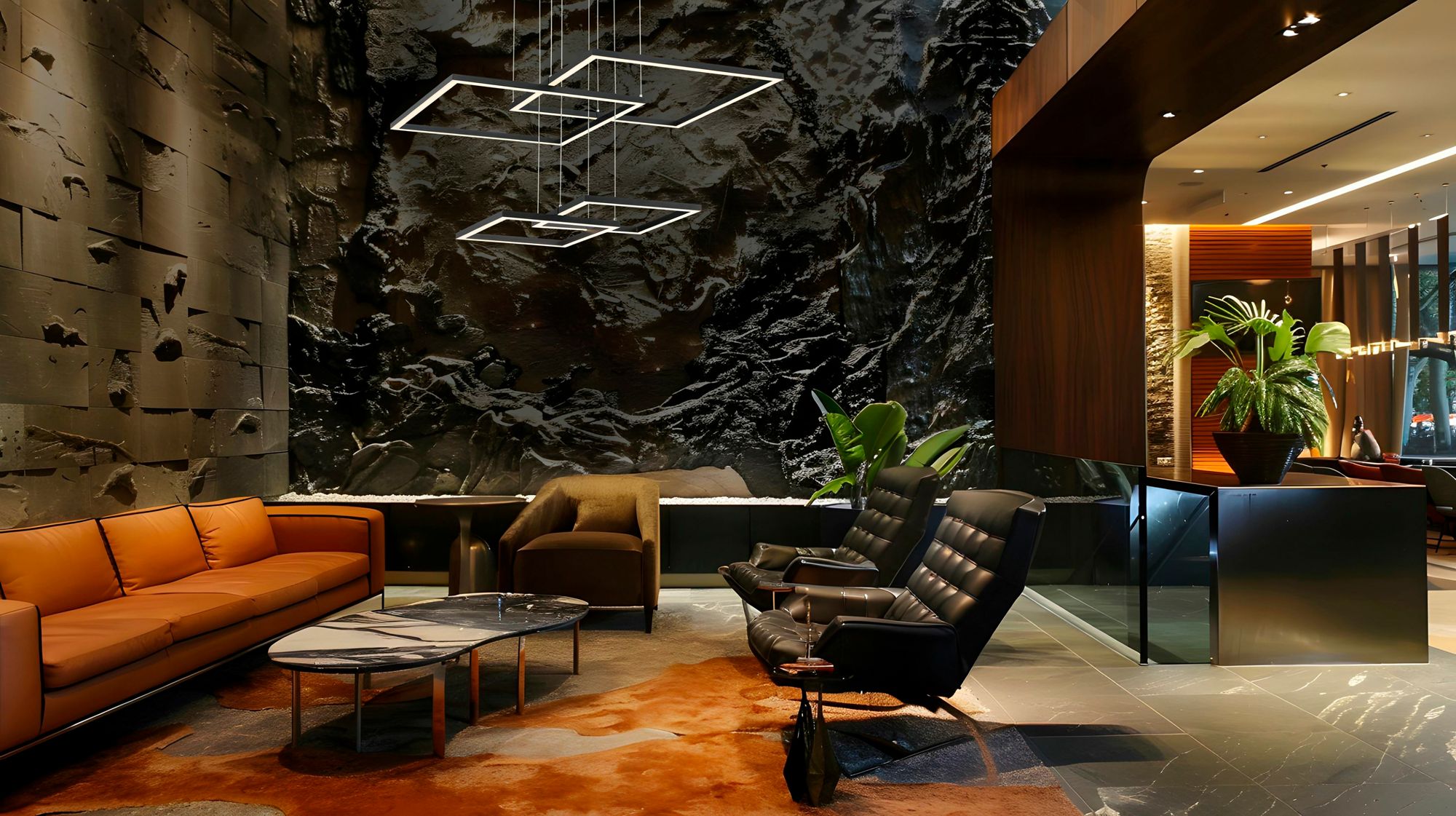 Squared 30 1/4" Wide Black LED Pendant Light