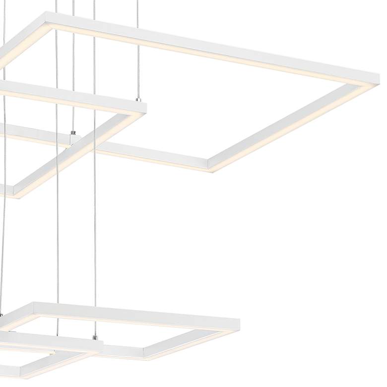 Image 3 Squared 30 1/4" Wide Geometric White Finish Modern LED Pendant Light more views