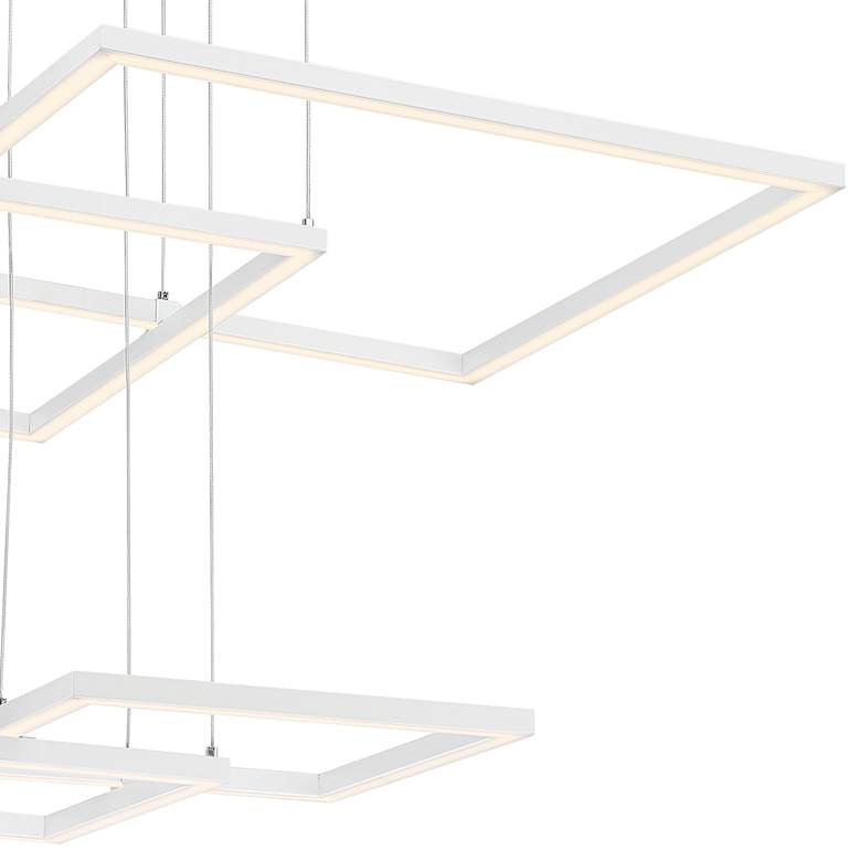 Image 3 Squared 30 1/4 inch Wide Geometric White Finish Modern LED Pendant Light more views