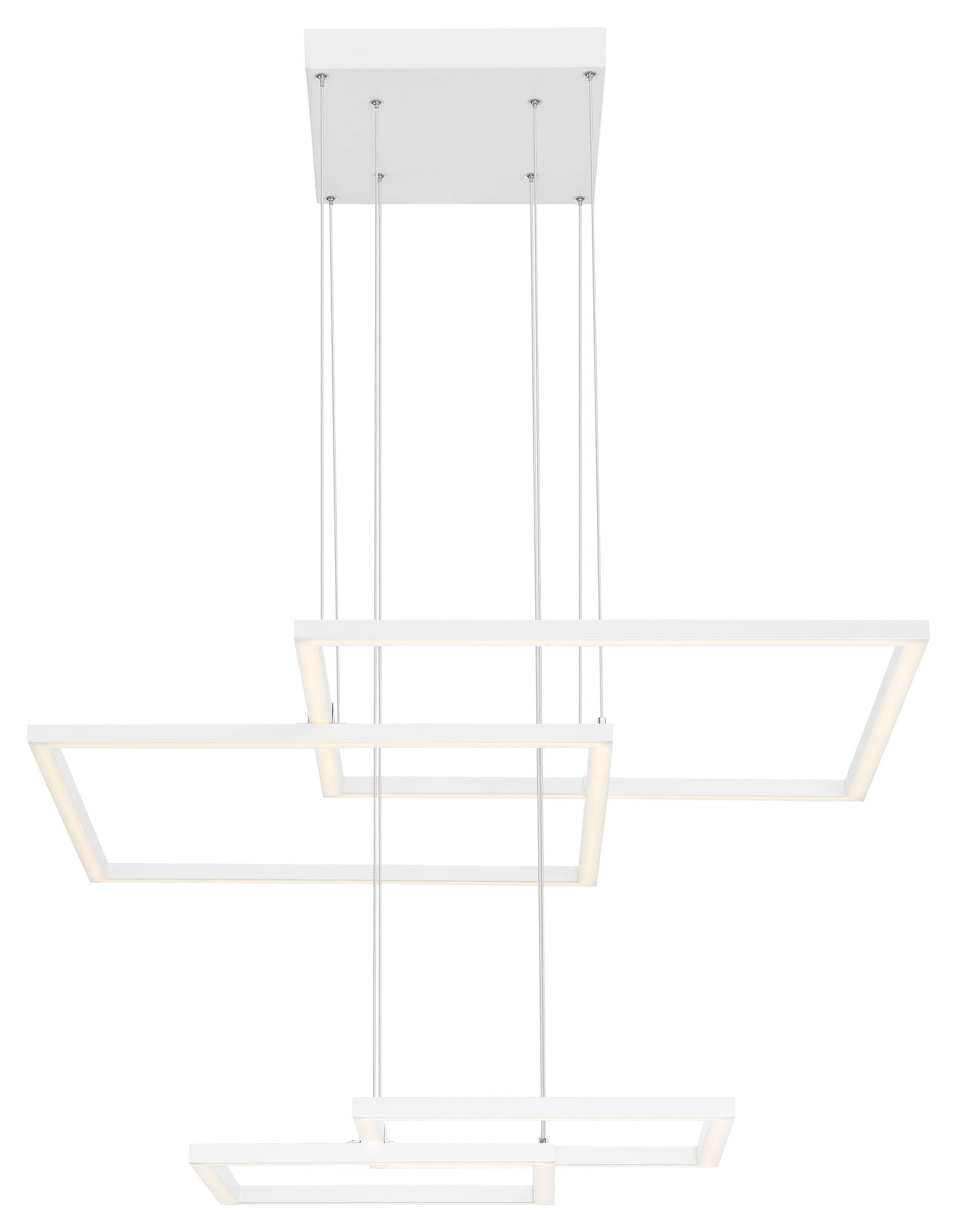 Image 5 Squared 30 1/4" Wide Geometric White Finish Modern LED Pendant Light more views