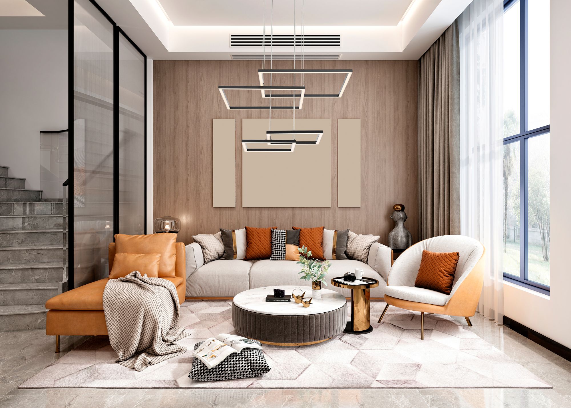 Image 6 Squared 30 1/4" Wide Geometric White Finish Modern LED Pendant Light more views