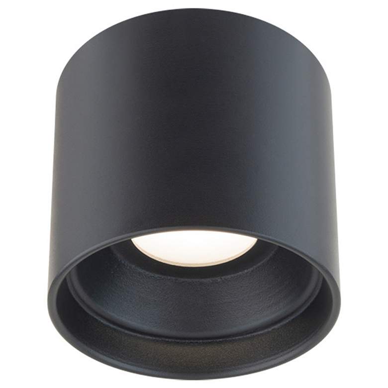 Image 1 Squat 4.5"H x 5"W 1-Light Outdoor Flush Mount in Black
