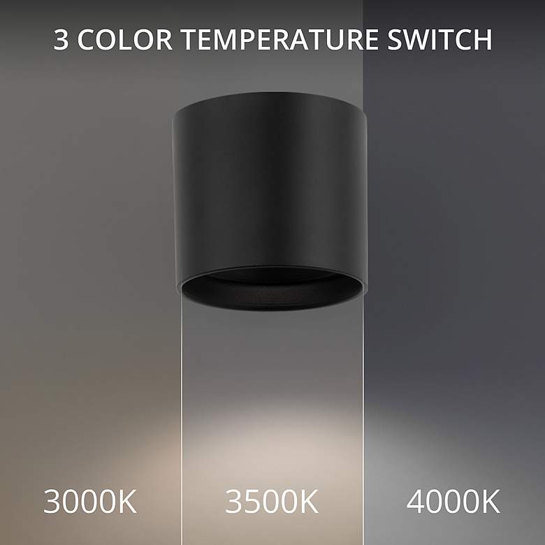 Image 6 Squat 4.5 inchH x 5 inchW 1-Light Outdoor Flush Mount in Black more views