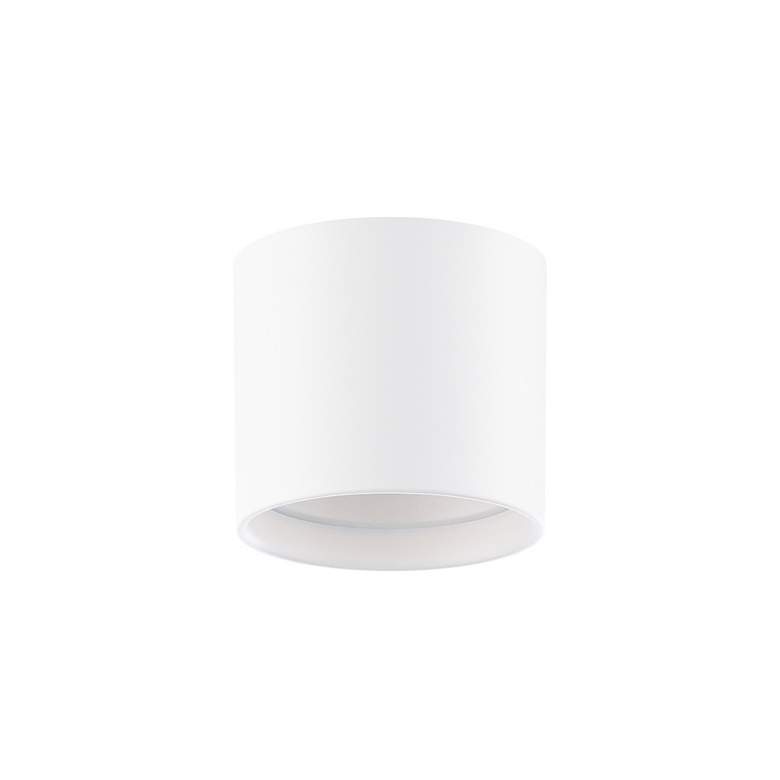 Image 2 Squat 4.5"H x 5"W 1-Light Outdoor Flush Mount in White more views