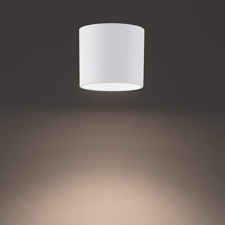 Image 3 Squat 4.5"H x 5"W 1-Light Outdoor Flush Mount in White more views
