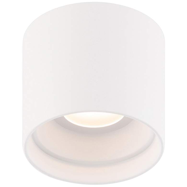 Image 1 Squat 4.5 inchH x 5 inchW 1-Light Outdoor Flush Mount in White