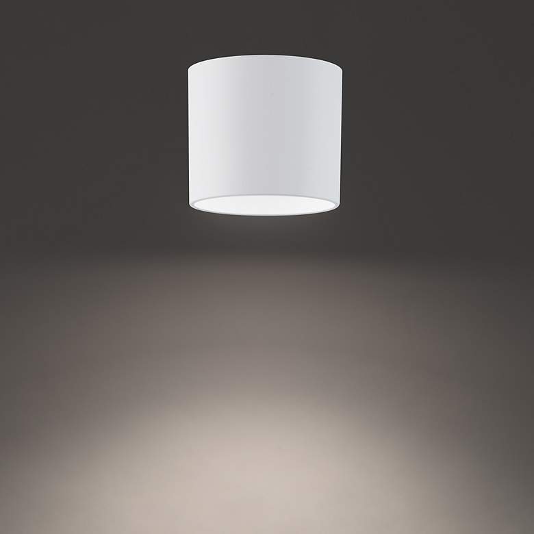 Image 3 Squat 4.5"H x 5"W 1-Light Outdoor Flush Mount in White more views