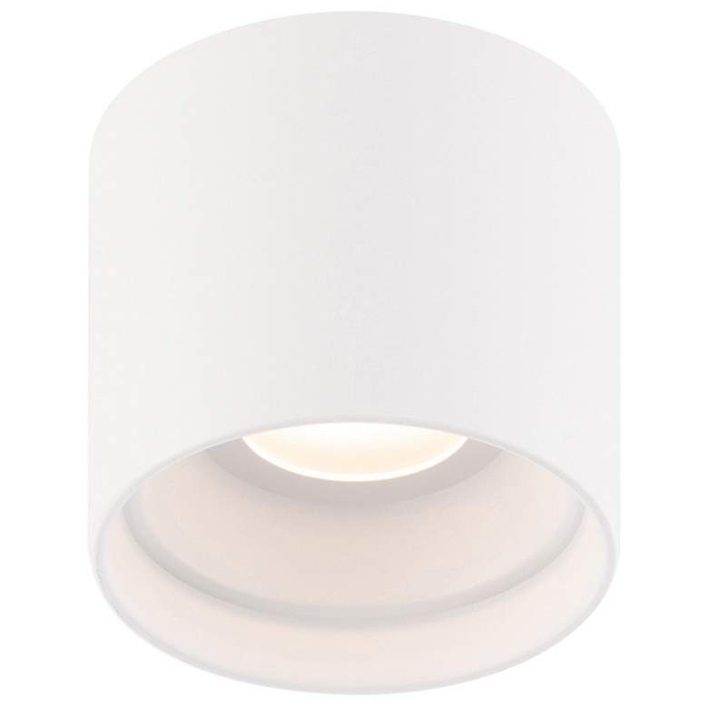 Image 1 Squat 4.5 inchH x 5 inchW 1-Light Outdoor Flush Mount in White