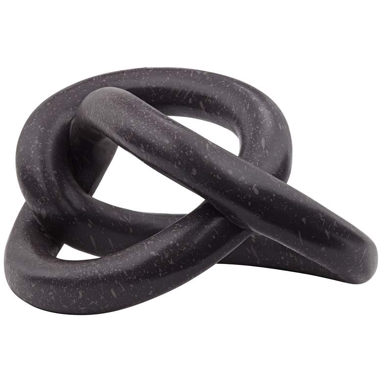 Image 1 Squiggly 6 1/2" High Matte Black Chain Sculpture